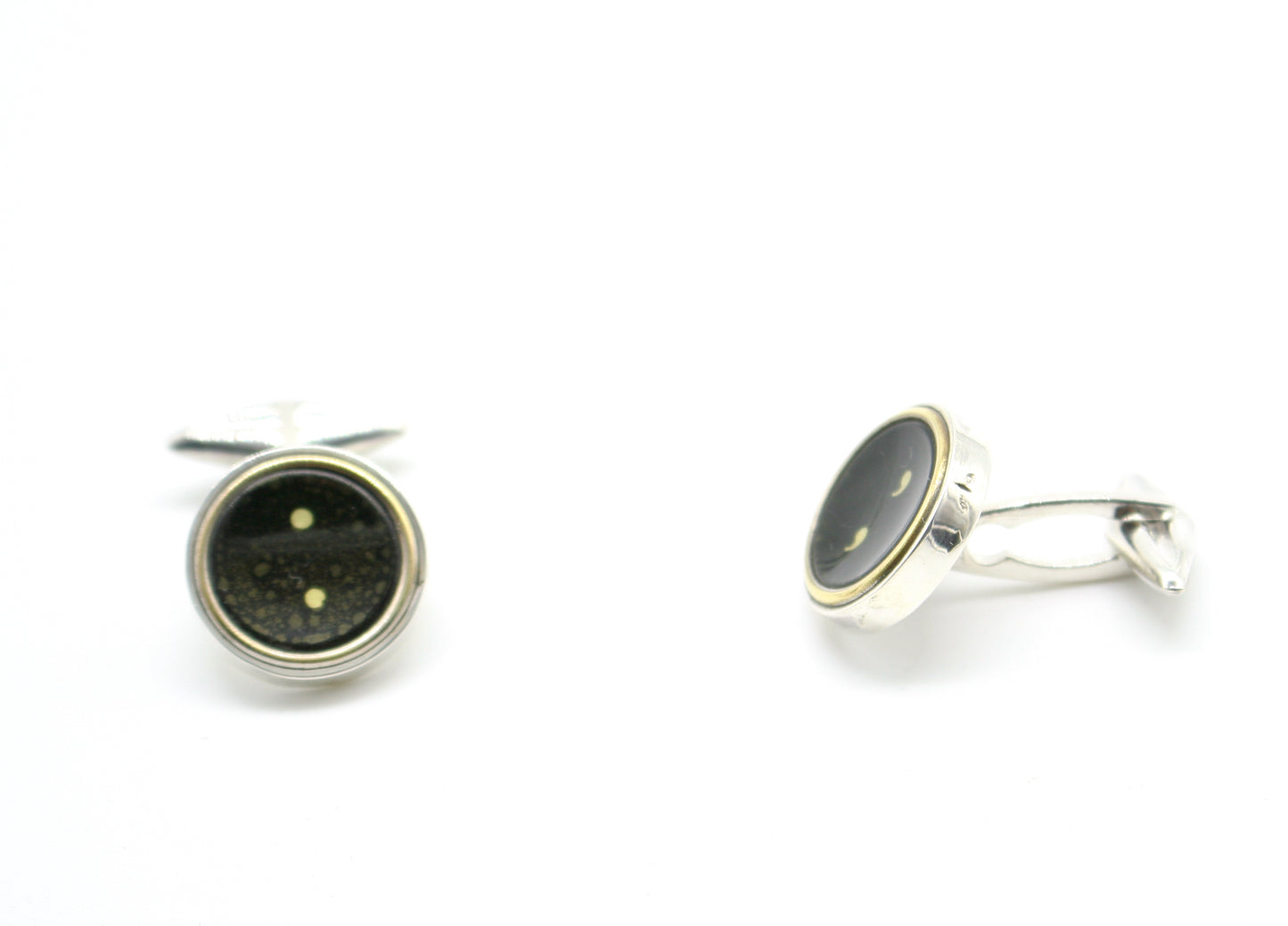 Gemelli in argento con punteggiatura - tasti da scelta art.343