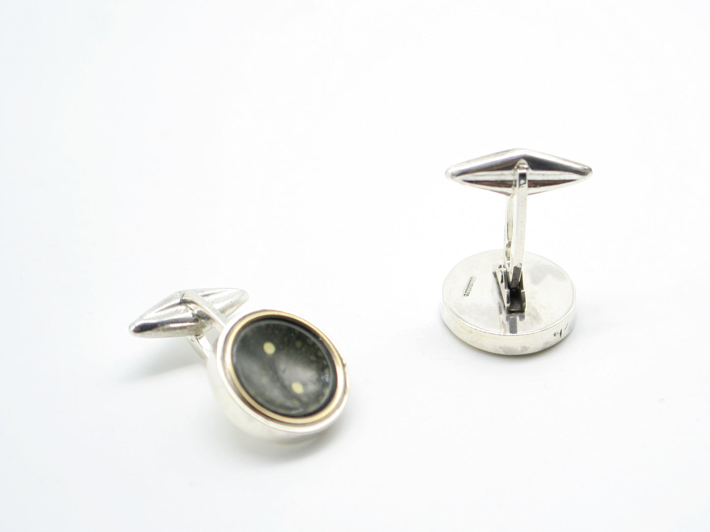 Gemelli in argento con punteggiatura - tasti da scelta art.343