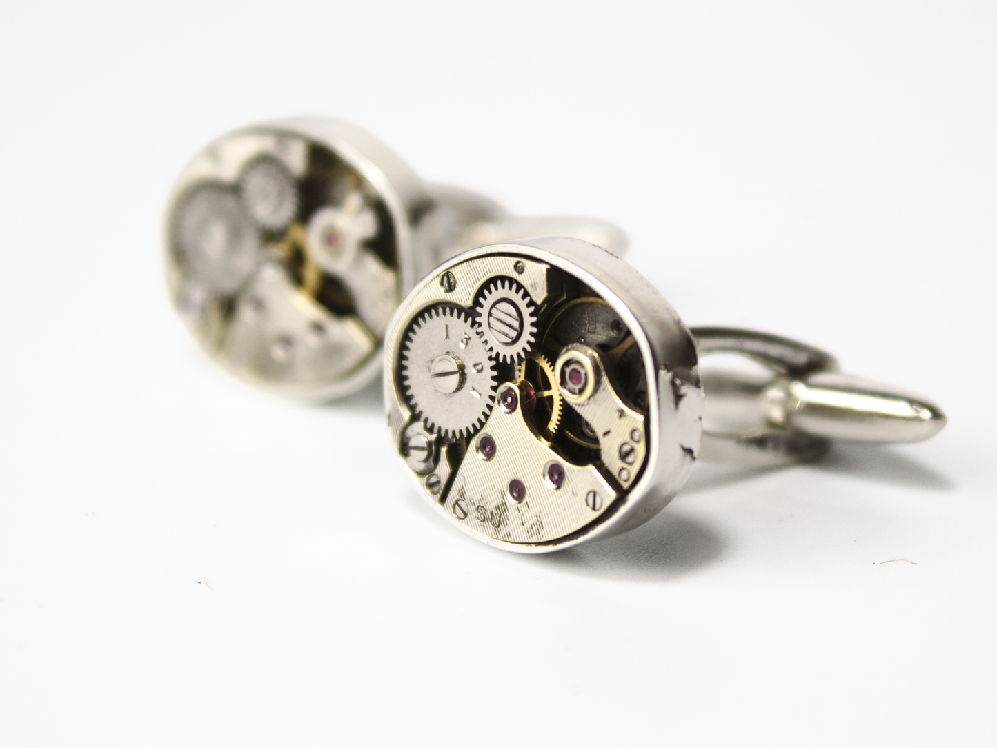 Gemelli in argento con meccanismi Tondi art.475