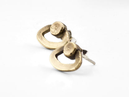 Orecchini particolari ispirati a sveglie con design originale in bronzo e argento