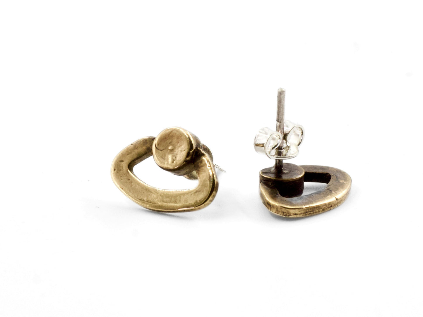 Orecchini  ispirati a sveglie con design unico in bronzo e argento
