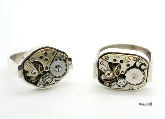 Serie Esaquadro - Anello con movimento di orologio art.342