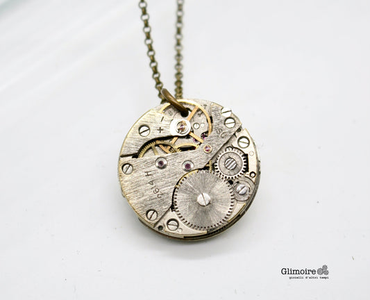 Collana con movimento vintage di orologio d'epoca art.351