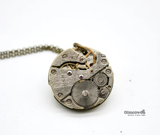 Collana con movimento vintage di orologio d'epoca art.351