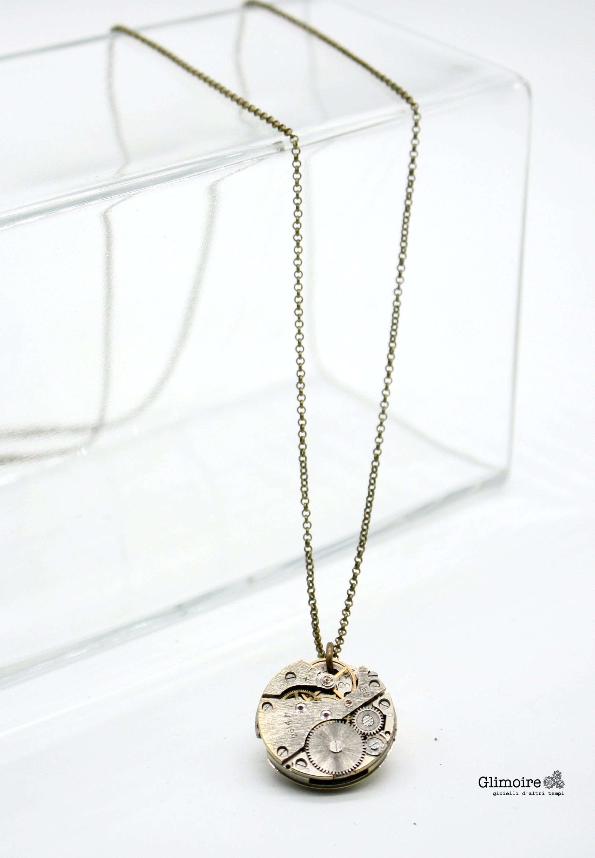 Collana con movimento vintage di orologio d'epoca art.351