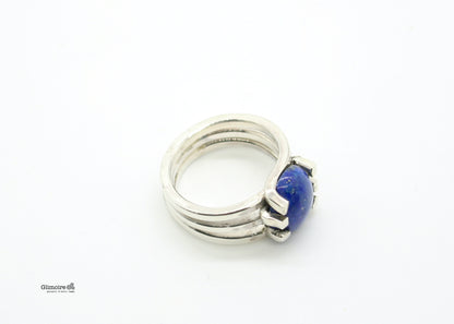 Intersezioni - Anello in argento con lapislazzuli art.358