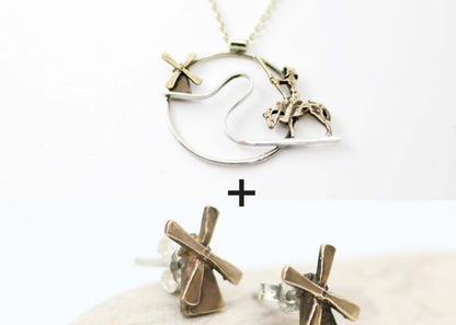 Don Chisciotte della Mancia art.387 collana con orecchini