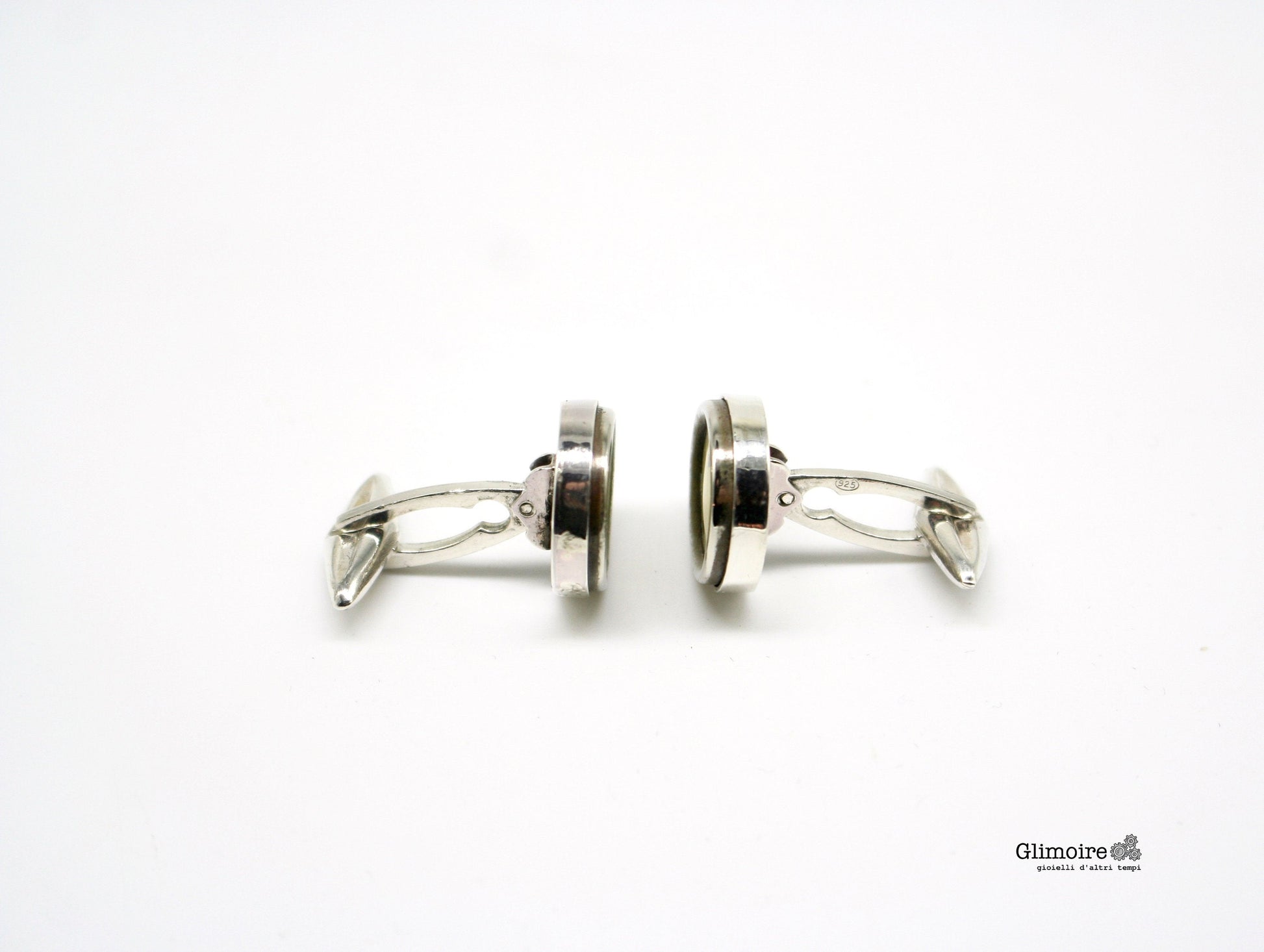 Gemelli in argento artigianali macchina da scrivere Glimoire design vintage elegante