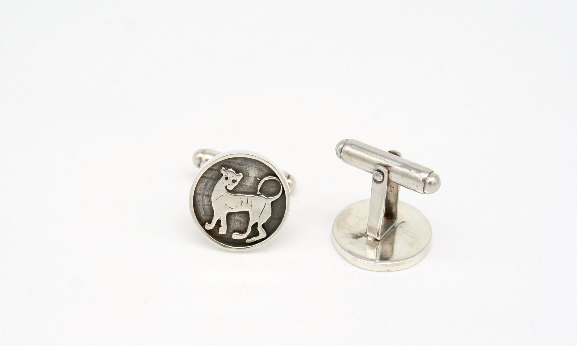 Serie etrusca - Gemelli in argento con leone etrusco art.110