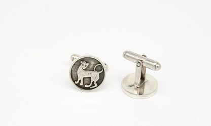 Serie etrusca - Gemelli in argento con leone etrusco art.110