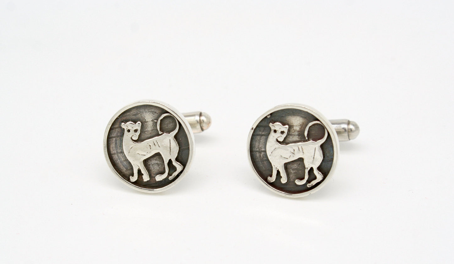 Serie etrusca - Gemelli in argento con leone etrusco art.110