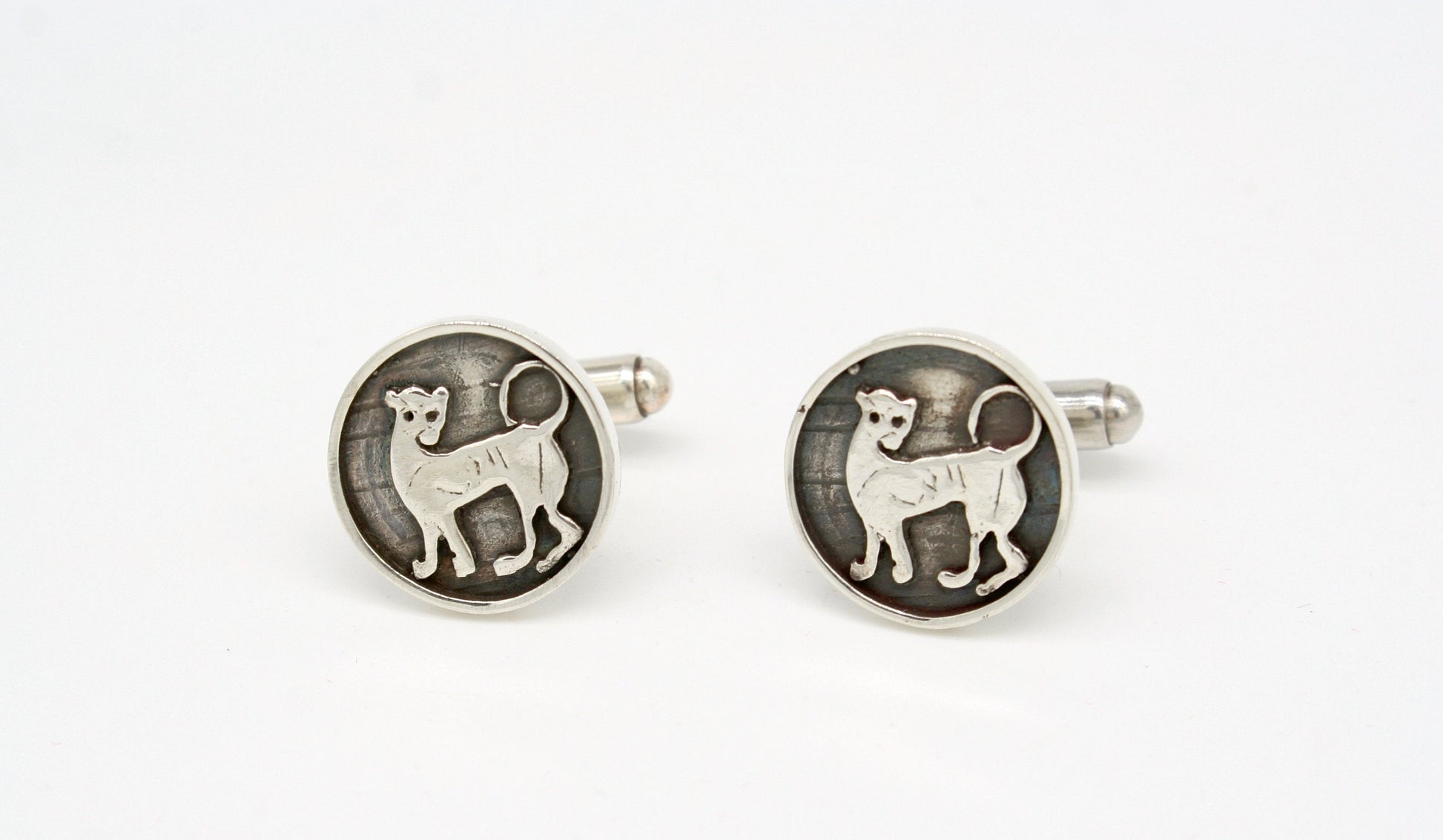 Serie etrusca - Gemelli in argento con leone etrusco art.110