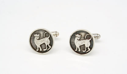 Serie etrusca - Gemelli in argento con leone etrusco art.110