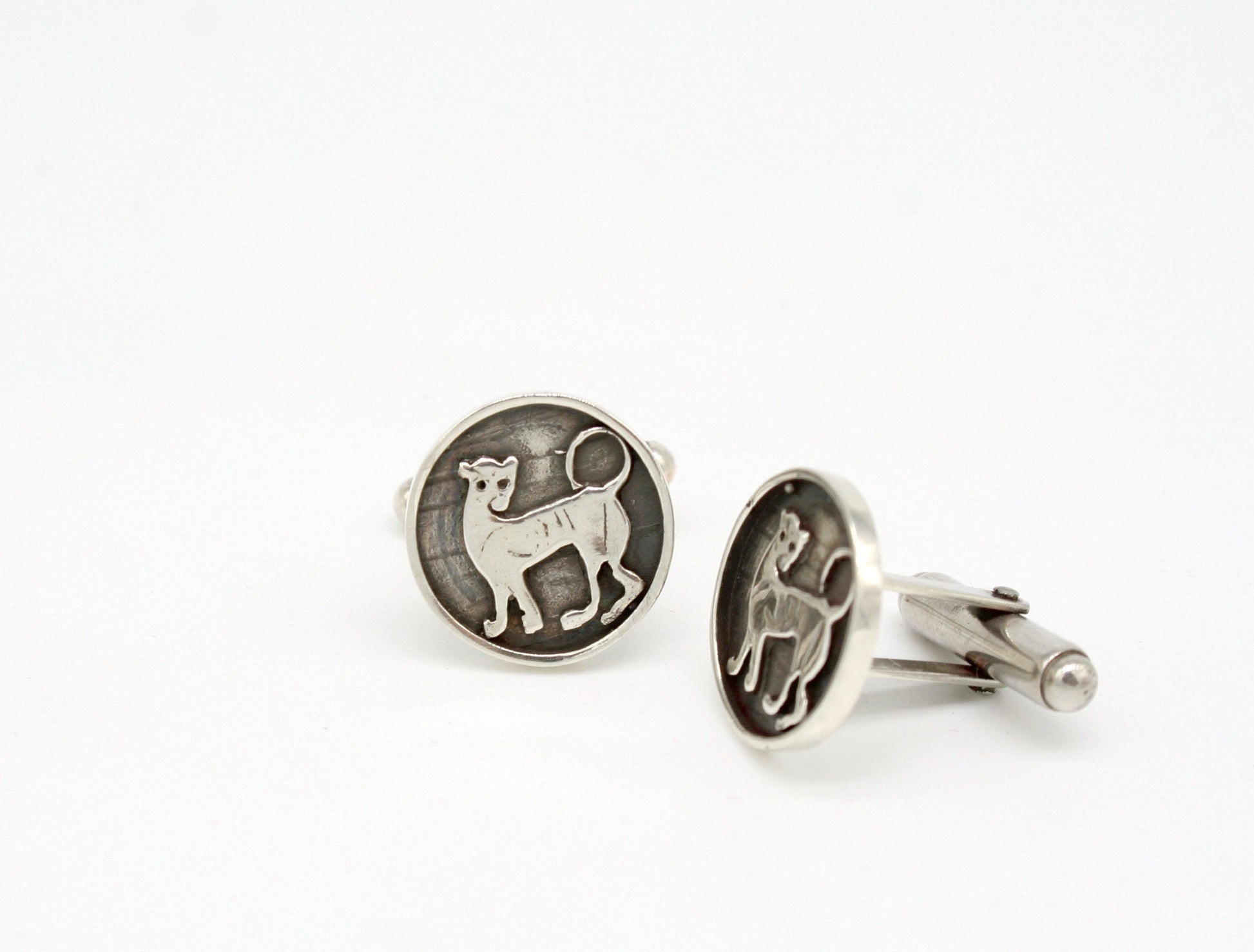 Serie etrusca - Gemelli in argento con leone etrusco art.110