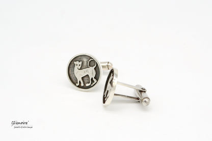 Serie etrusca - Gemelli in argento con leone etrusco art.110