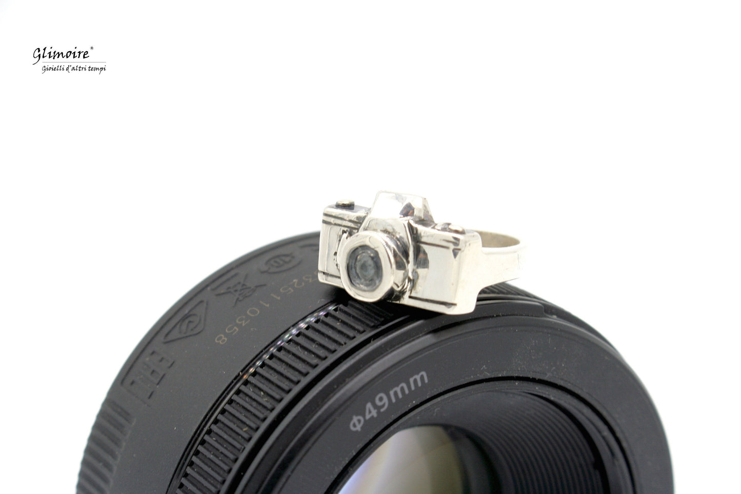 Anello fotocamera - anello in argento macchina fotografica reflex art.201 - Glimoire