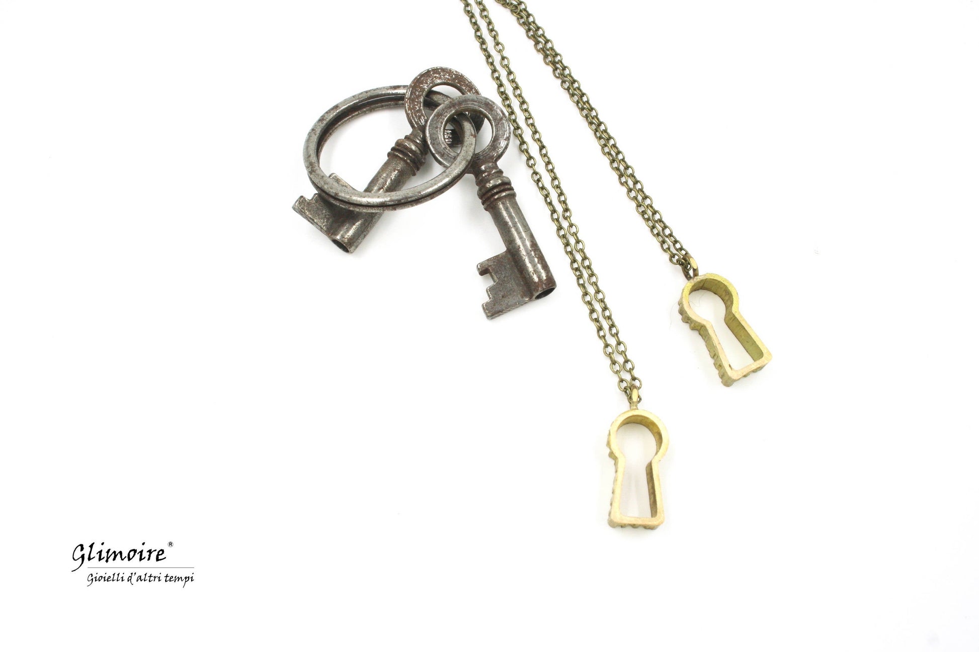 Collana ciondolo con serratura di scrivanie d'epoca - Glimoire