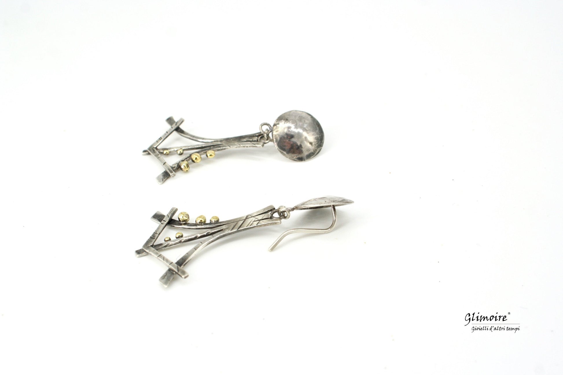 Serie etrusca - Coppia di Orecchini in argento ispirati ai gioielli etruschi art.111 - Glimoire