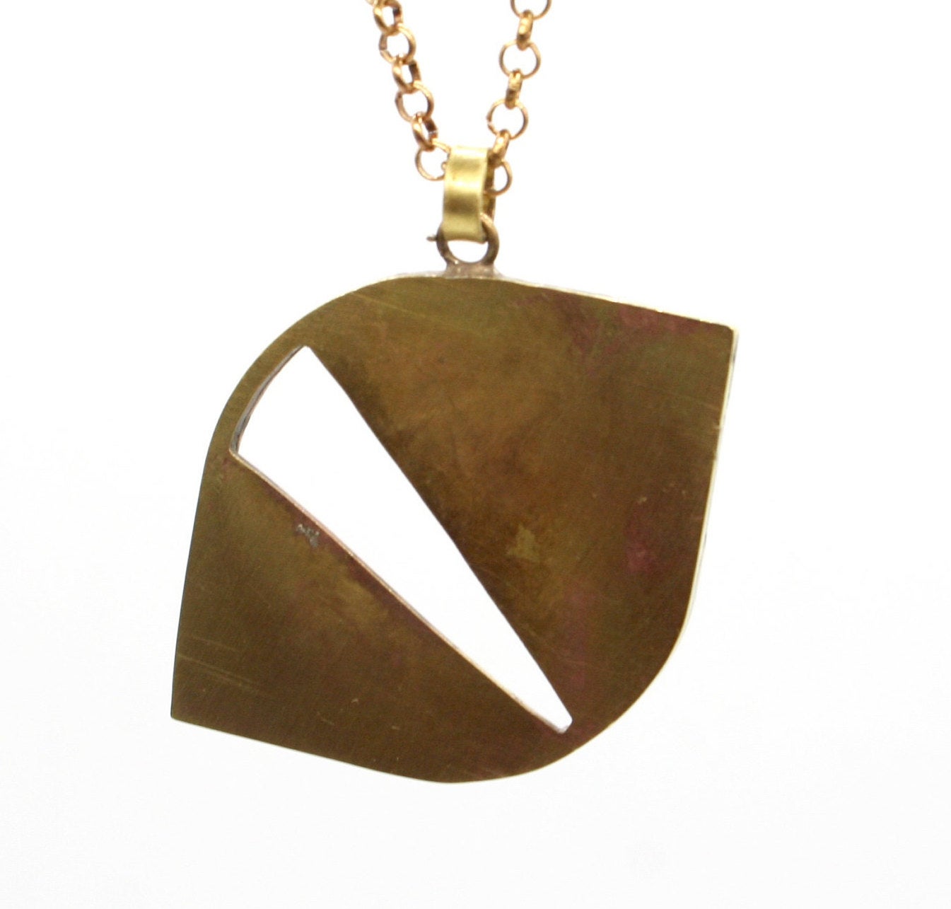 Viaggi interstellari - Collana con pendente in ottone e argento. Aereo e ingranaggi di orologio art.280 - Glimoire