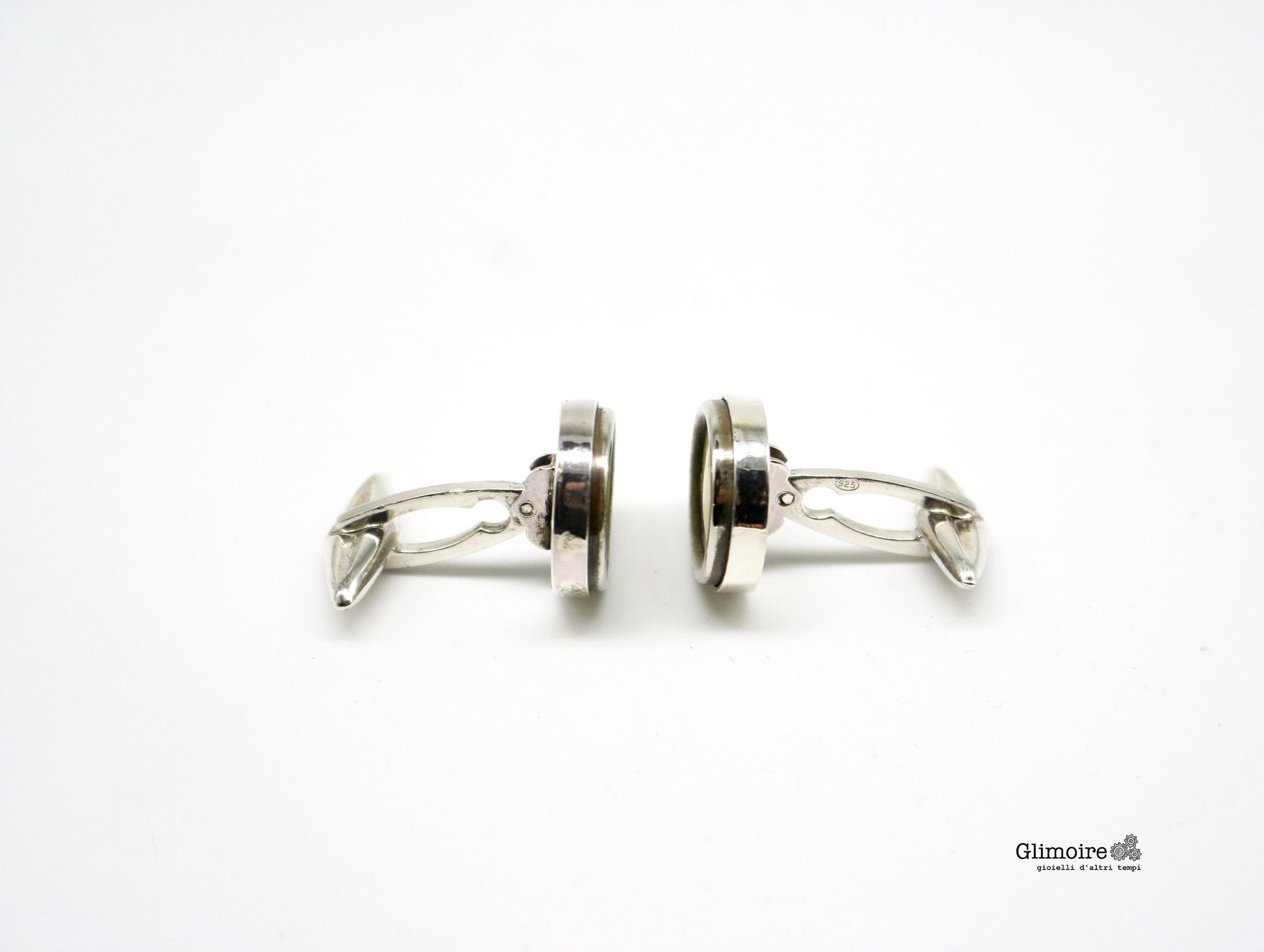 Gemelli in argento con punteggiatura con tasti di macchina da scrivere Triumph - punto & virgola  art.314 - Glimoire